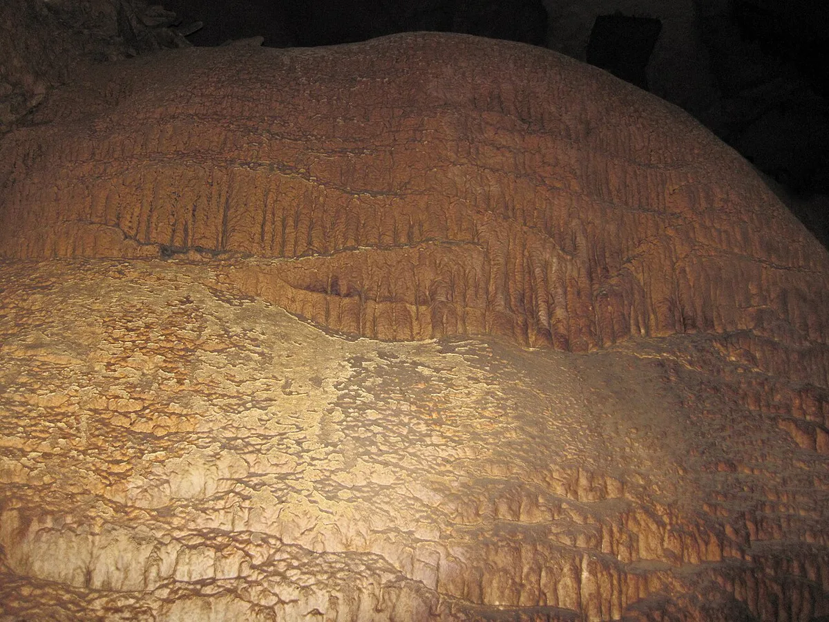 Cave formations on the Frozen Niagara section of Mammoth Cave National Park, Kentucky — 1