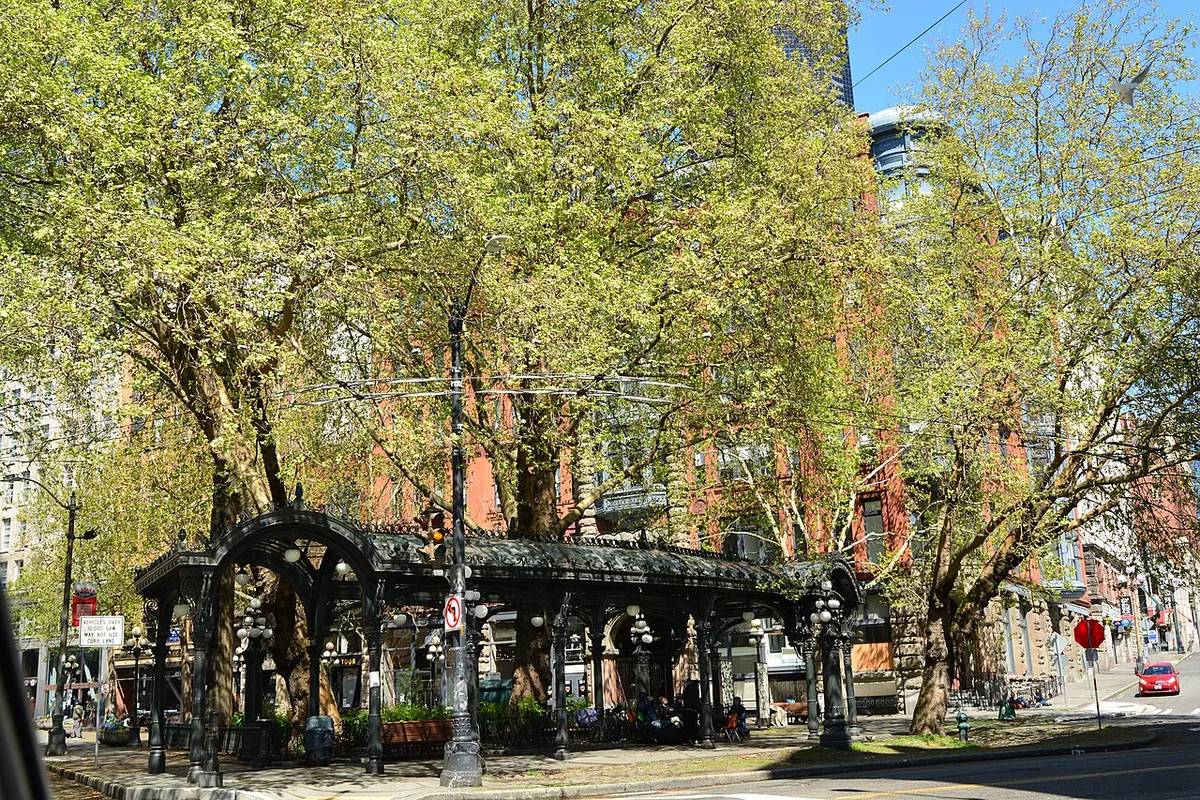 Historic brick buildings of Pioneer Square near the Klondike Gold Rush museum — 2